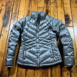 The North Face Women’s Small Aconcagua 550 Puffer Goose Down Jacket Silver Read*